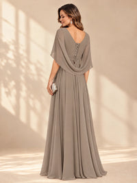 Ruched V Neck Mother of The Bride Dresses with Shawls Appliques and Cap Sleeves