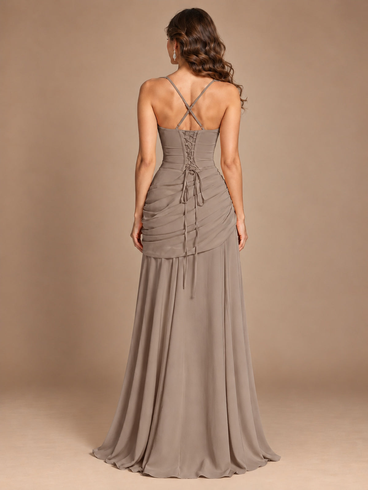 Butter Yellow Square Neck Ruched A-Line Prom Dress