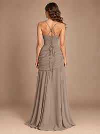 Butter Yellow Square Neck Ruched A-Line Prom Dress