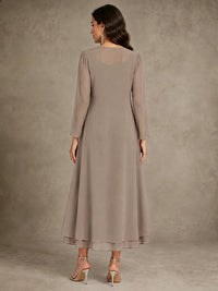 Sequin Chiffon Mother of the Bride Dress with Jacket