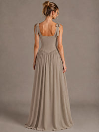 Square Neck A-Line Maxi Dress