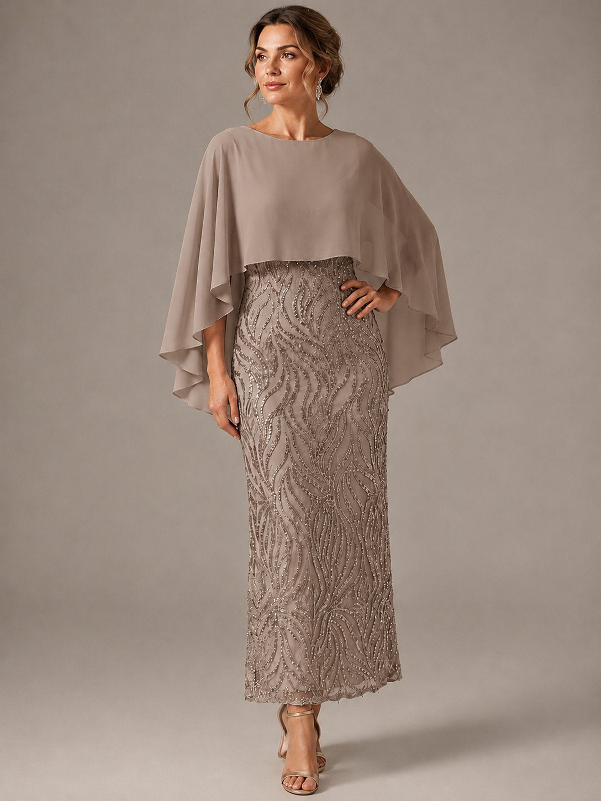 Light Blue Sequin 2 Pieces Mother of the Bride Dress