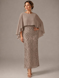 Light Blue Sequin 2 Pieces Mother of the Bride Dress
