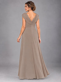 Cap Sleeve Chiffon A-Line Mother of the Bride Dress