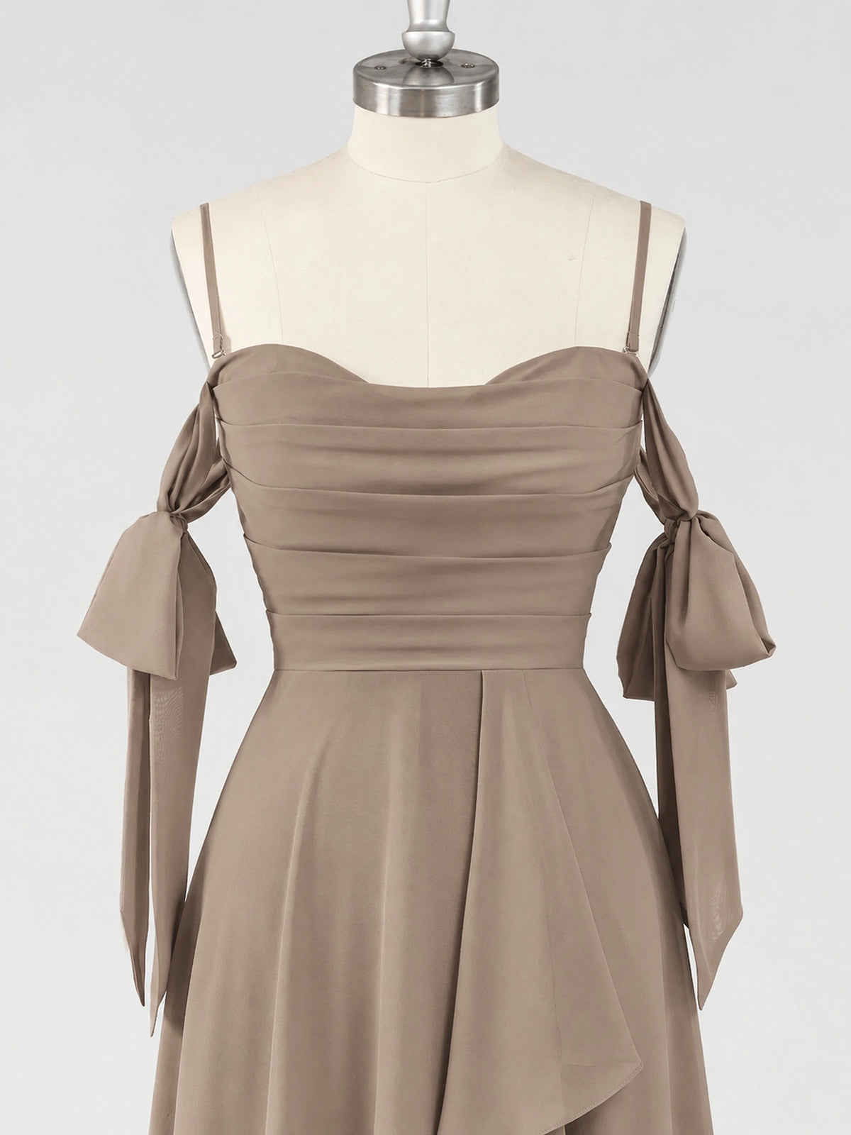 A-Line Ruffles Chiffon Bridesmaid Dress with Slit