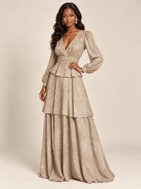 Blush Pink Floral Long Sleeve Maxi Dress