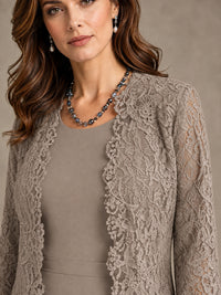 2-Piece Chiffon Mother of the Bride Dress with Lace Jacket