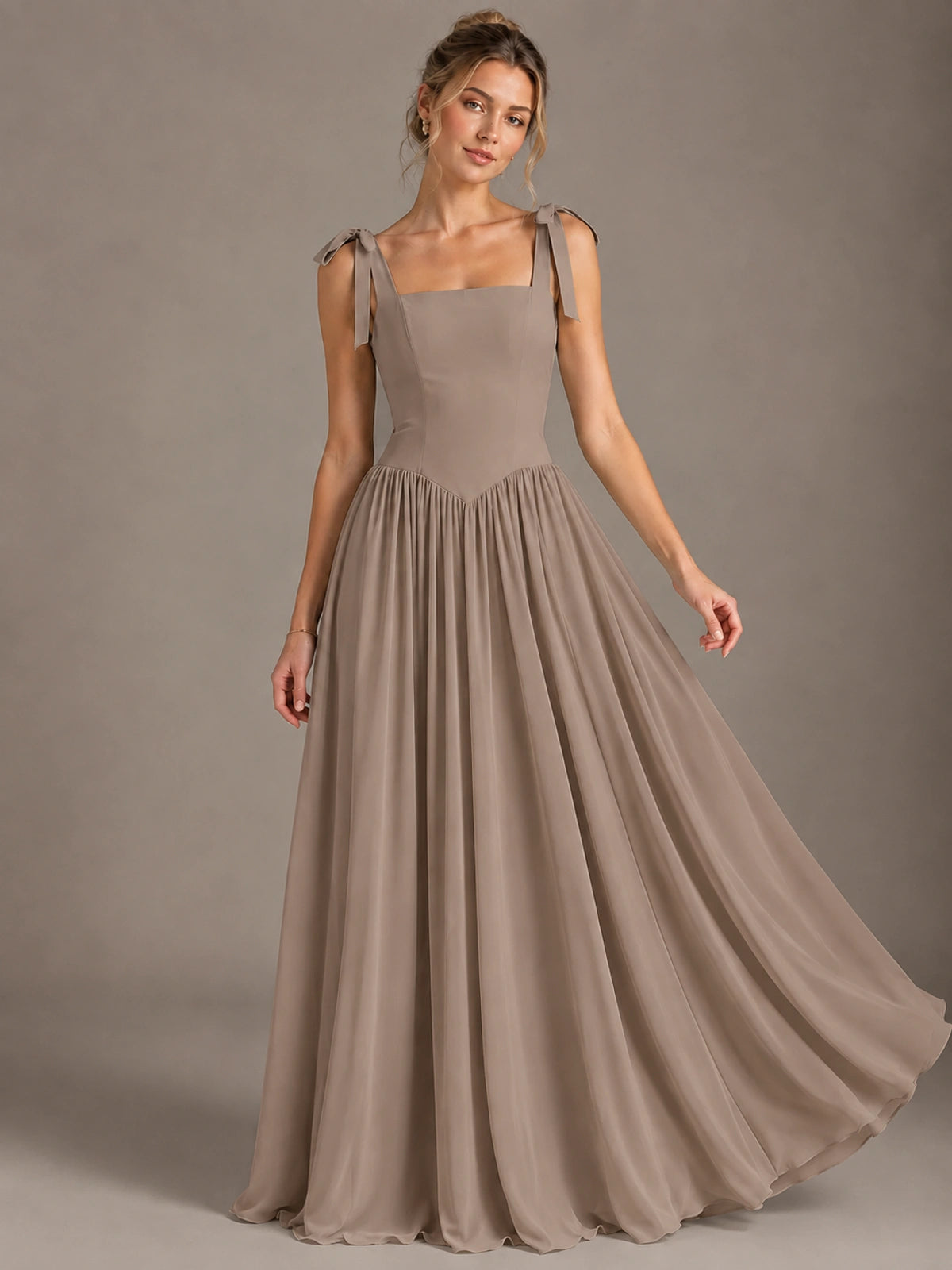 Square Neck A-Line Maxi Dress