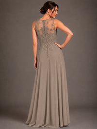 A-line 2 Pieces Chiffon Appliques Mother of The Bride Dresses with Jackets