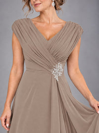 Cap Sleeve Chiffon A-Line Mother of the Bride Dress
