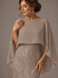 Light Blue Sequin 2 Pieces Mother of the Bride Dress