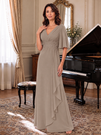 V-Neck Chiffon Lace Mother of the Bride Dresses