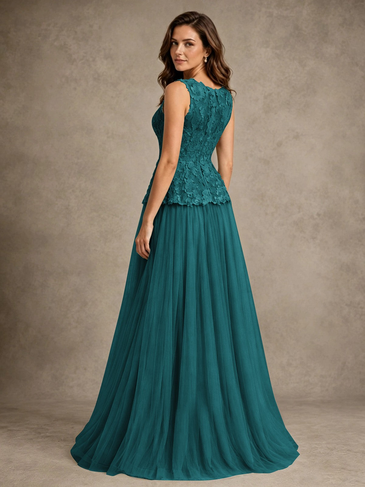 A-Line Chiffon Mother of the Bride Dress with Lace Appliques