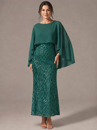 Light Blue Sequin 2 Pieces Mother of the Bride Dress