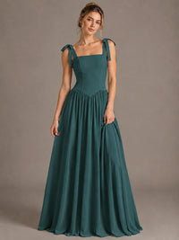 Square Neck A-Line Maxi Dress