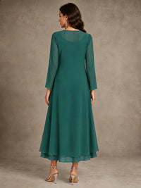 Sequin Chiffon Mother of the Bride Dress with Jacket