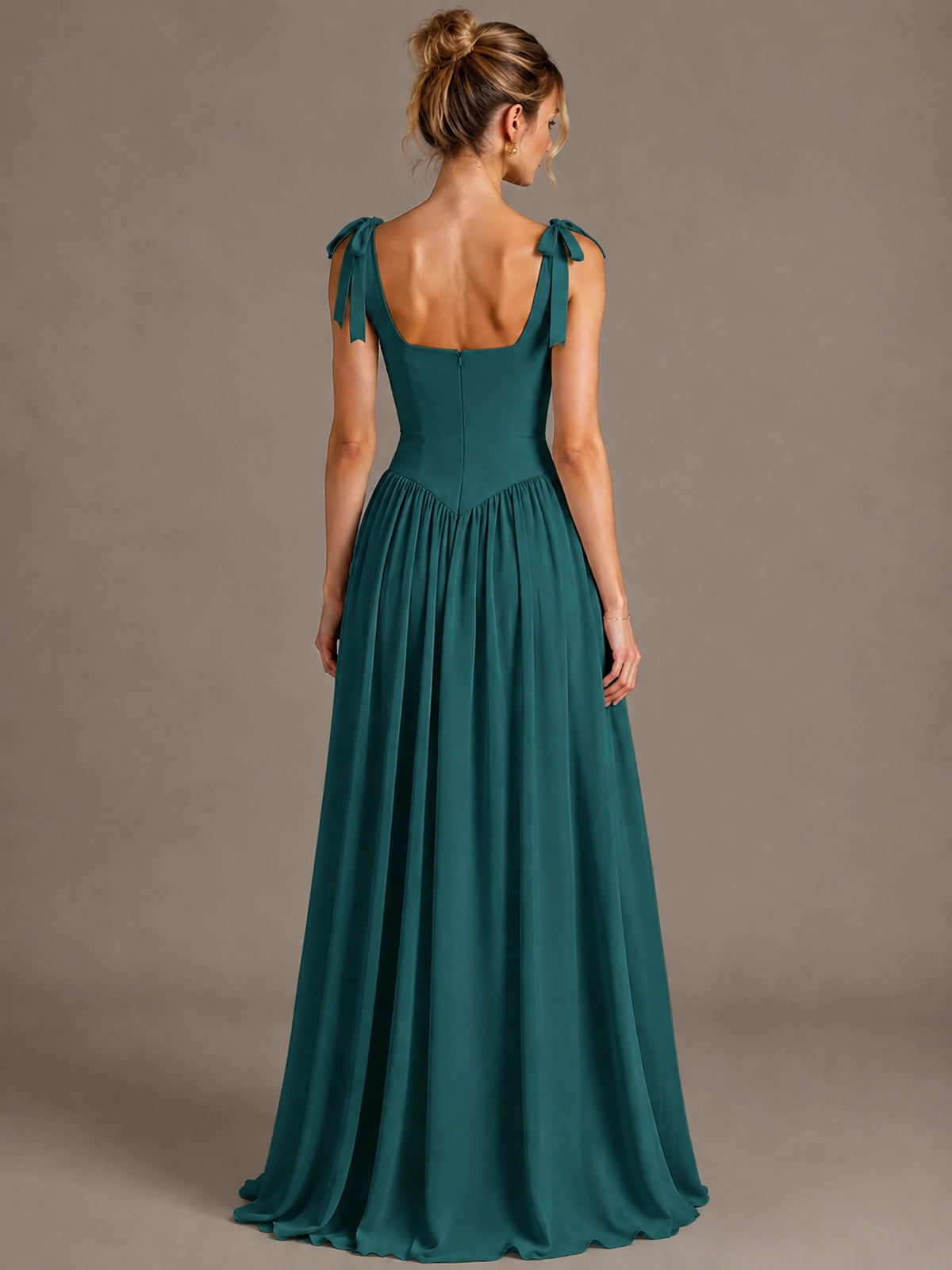 Square Neck A-Line Maxi Dress