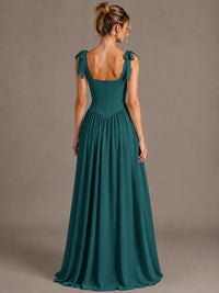 Square Neck A-Line Maxi Dress
