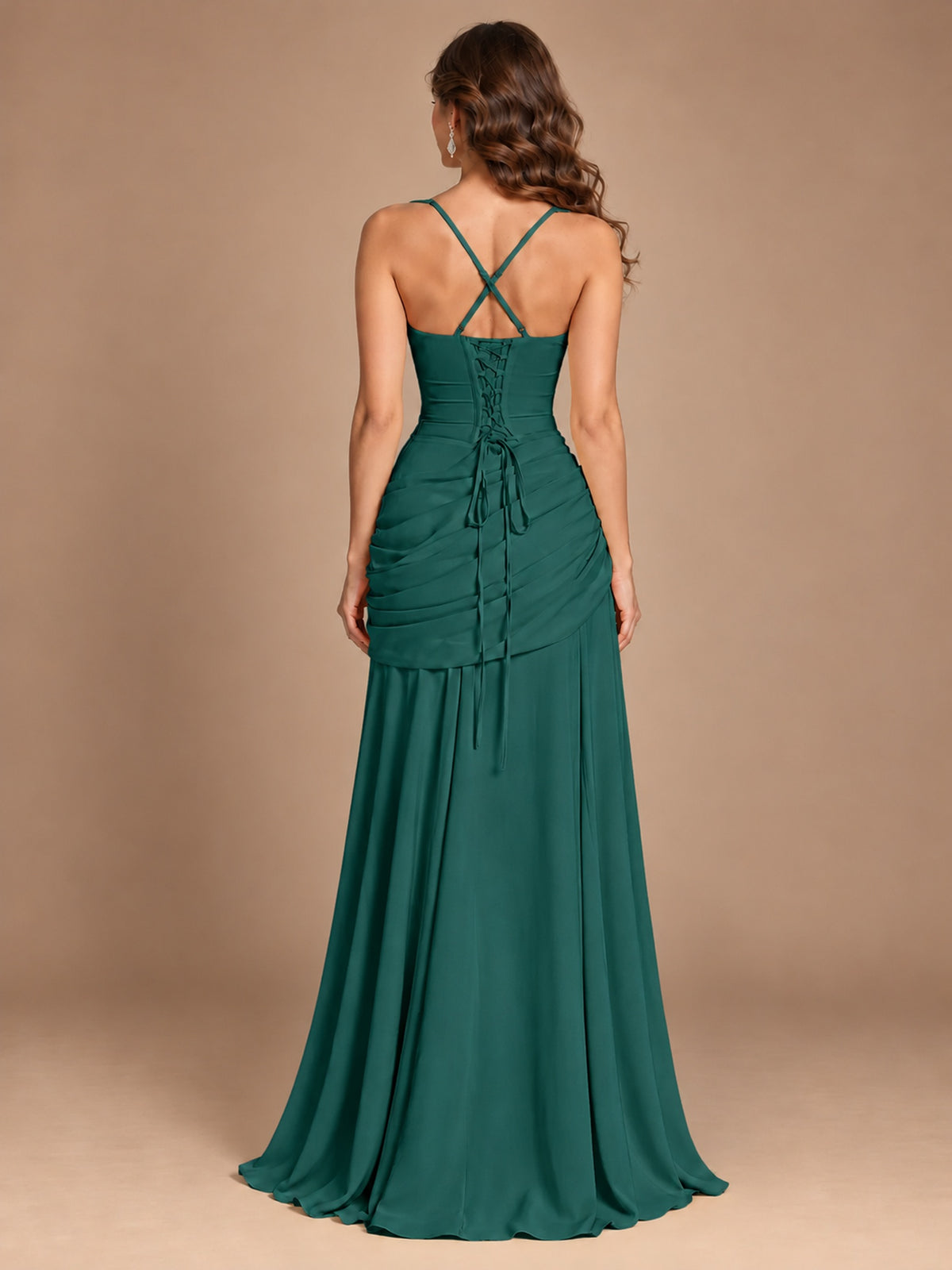Butter Yellow Square Neck Ruched A-Line Prom Dress