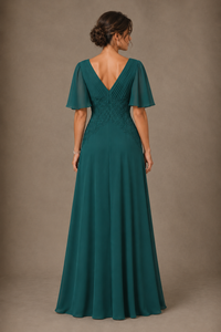A-Line Chiffon Mother of the Bride Dress with Applique
