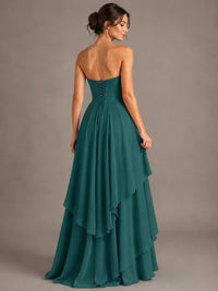 Strapless Ruffle A-Line Maxi Dress