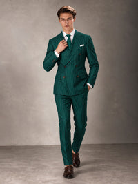 Double Breasted Pinstripe Men's Suit 2 Piece (Jacket & Pants) for Wedding & Formal Prom