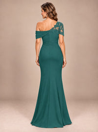 One Shoulder Chiffon Mother of The Bride Dress