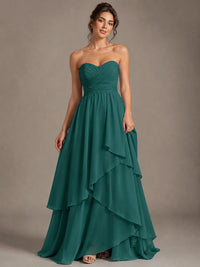 Strapless Ruffle A-Line Maxi Dress
