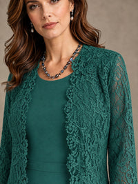 2-Piece Chiffon Mother of the Bride Dress with Lace Jacket
