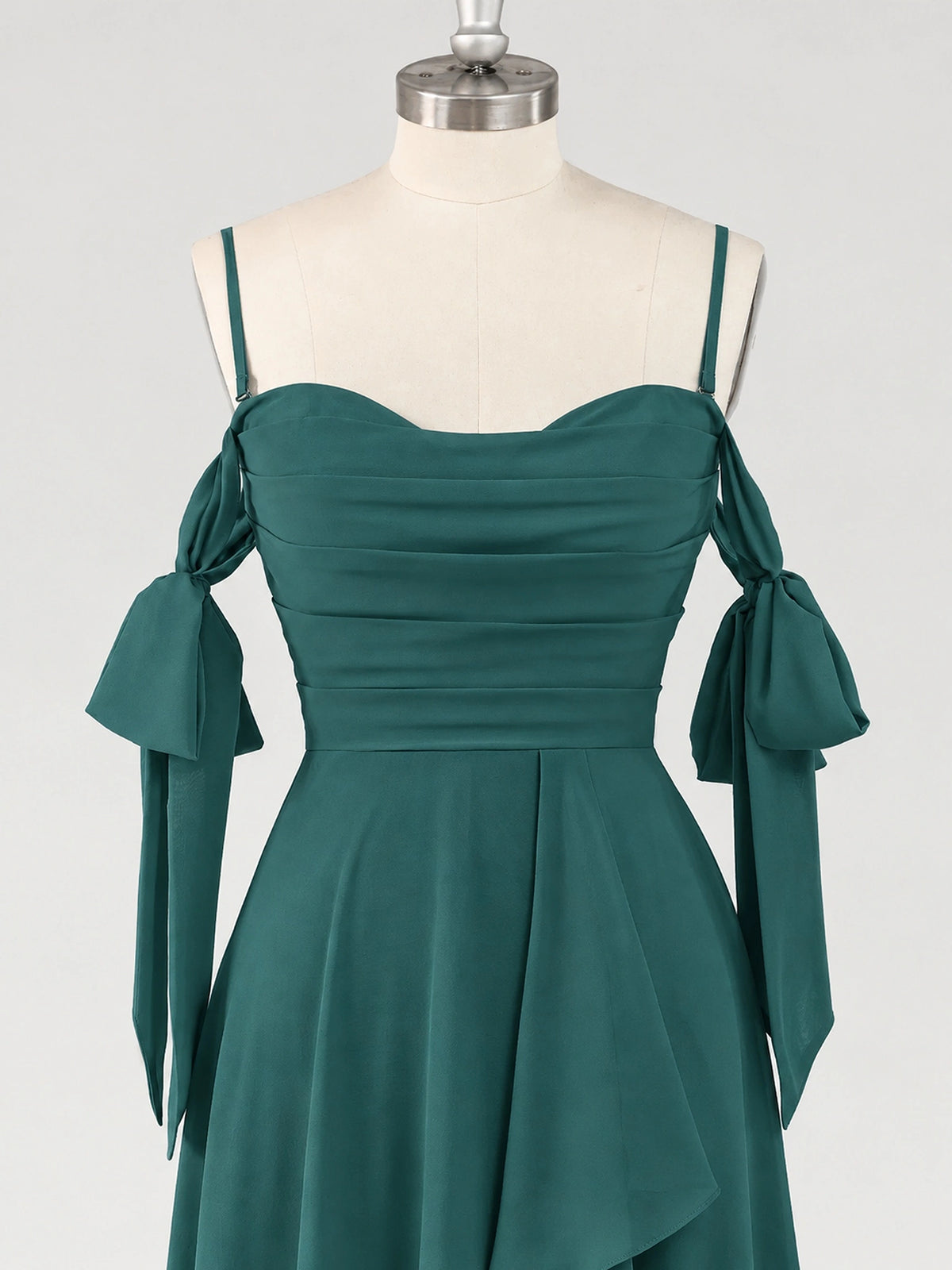 A-Line Ruffles Chiffon Bridesmaid Dress with Slit