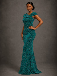 Sequin Off Shoulder Mermaid Prom Dress