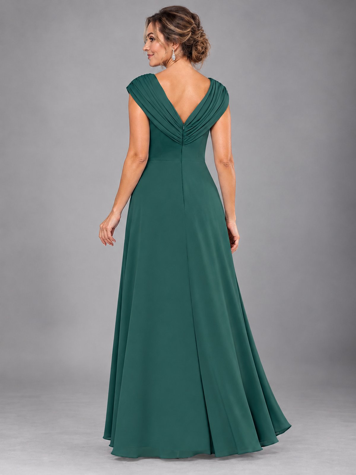 Cap Sleeve Chiffon A-Line Mother of the Bride Dress