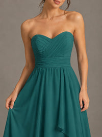 Strapless Ruffle A-Line Maxi Dress