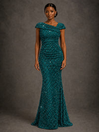Sequin Off Shoulder Mermaid Prom Dress
