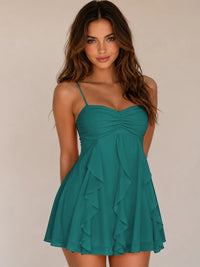 Spaghetti Straps Ruched Sweetheart Short Homecoming Dresses
