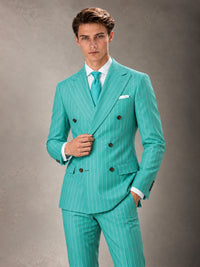 Double Breasted Pinstripe Men's Suit 2 Piece (Jacket & Pants) for Wedding & Formal Prom