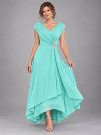 Cap Sleeve Chiffon A-Line Mother of the Bride Dress