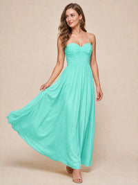 Strapless Pleated Chiffon A-Line Bridesmaid Dress