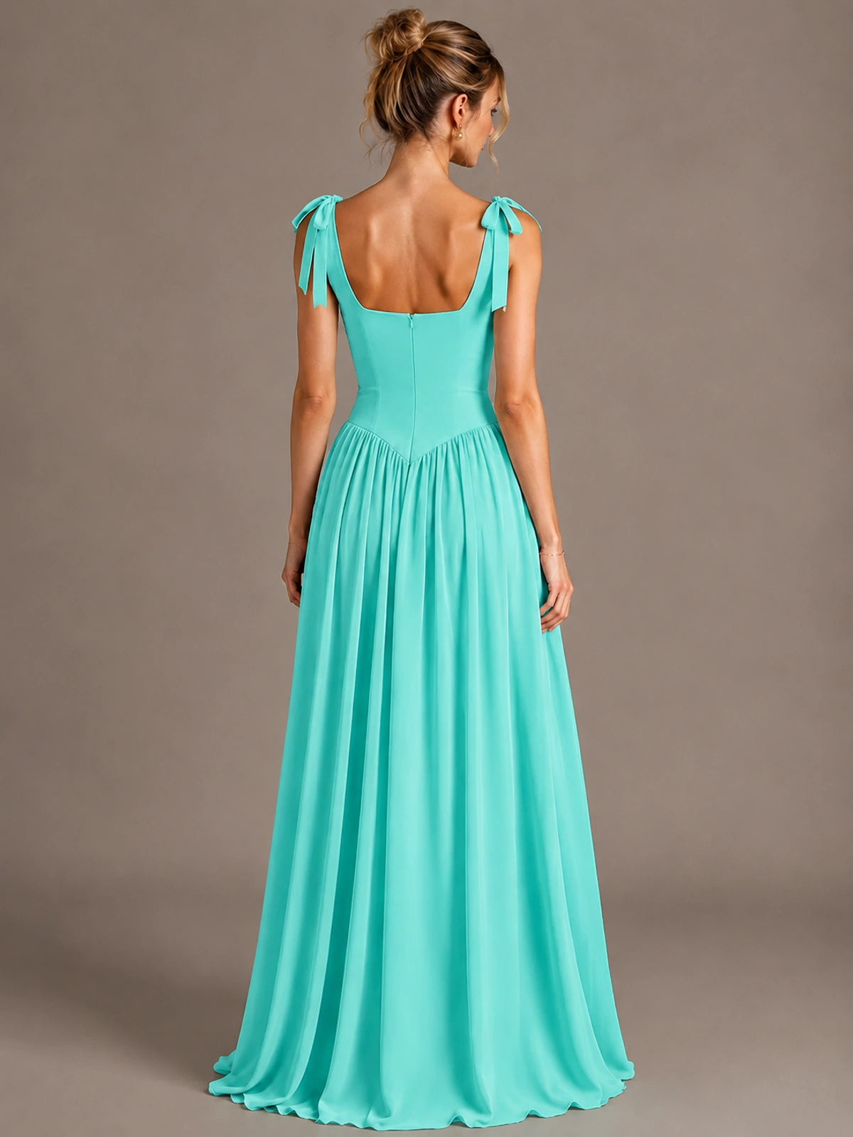 Square Neck A-Line Maxi Dress
