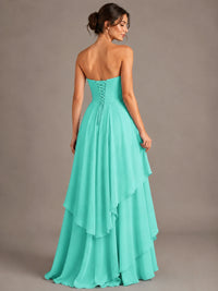 Strapless Ruffle A-Line Maxi Dress