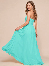 Strapless Pleated Chiffon A-Line Bridesmaid Dress