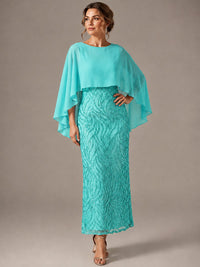 Light Blue Sequin 2 Pieces Mother of the Bride Dress
