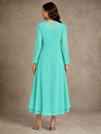 Sequin Chiffon Mother of the Bride Dress with Jacket