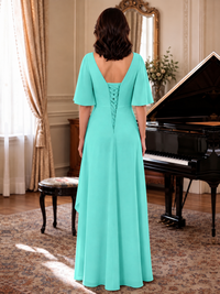 V-Neck Chiffon Lace Mother of the Bride Dresses
