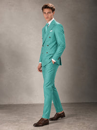 Double Breasted Pinstripe Men's Suit 2 Piece (Jacket & Pants) for Wedding & Formal Prom