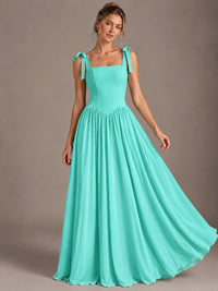 Square Neck A-Line Maxi Dress