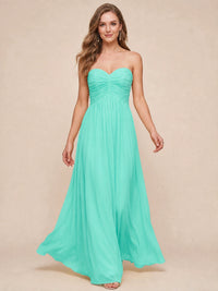 Strapless Pleated Chiffon A-Line Bridesmaid Dress