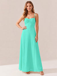 JOVELLEE Yellow Sweetheart Ruched Bust Chiffon Maxi Dress
