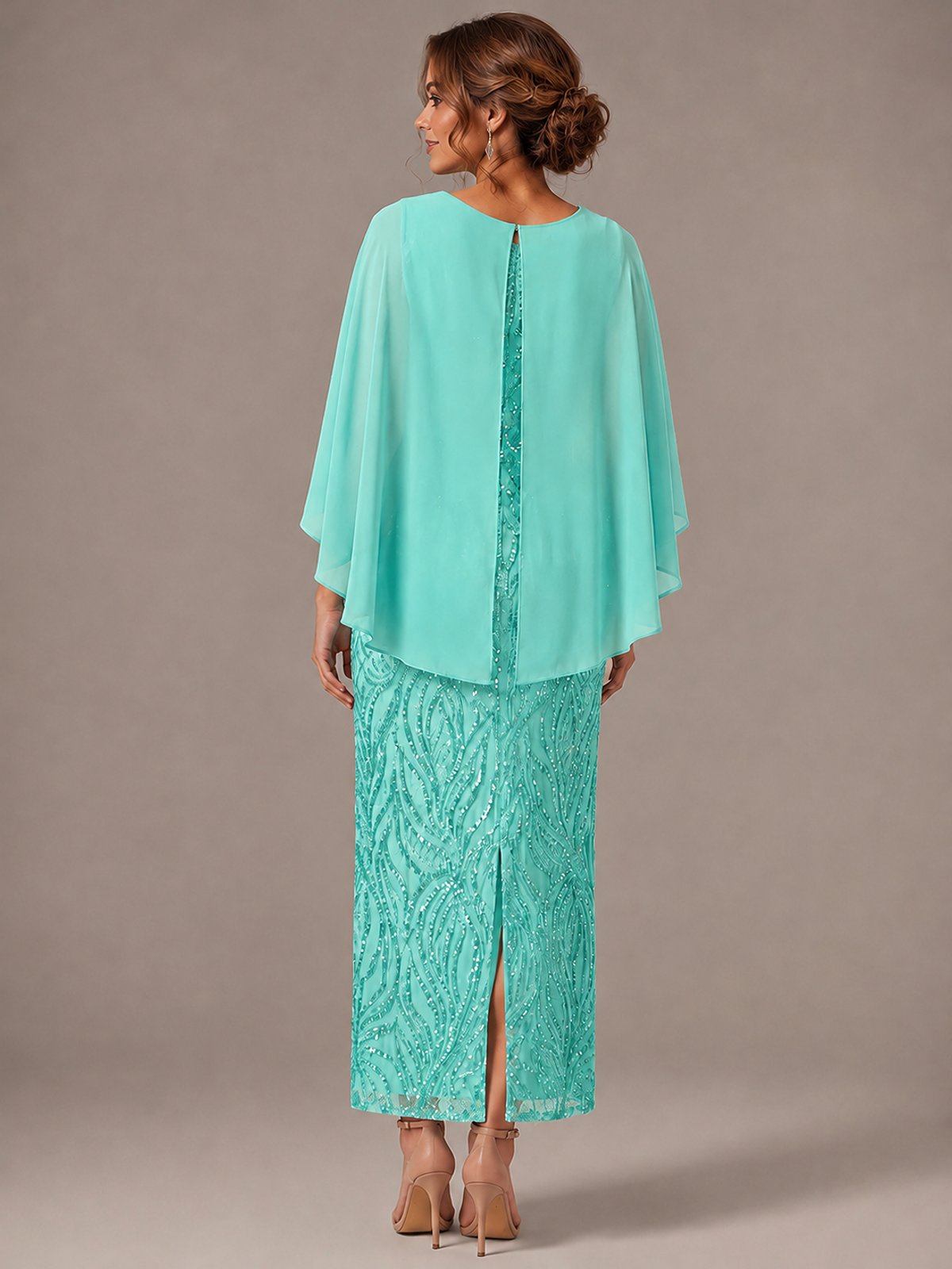 Light Blue Sequin 2 Pieces Mother of the Bride Dress
