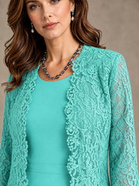 2-Piece Chiffon Mother of the Bride Dress with Lace Jacket